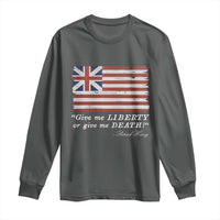 Funny Give Me Liberty Or Give Me Death Long Sleeve Shirt Patrick Henry Quote Grand Union Flag - Wonder Print Shop