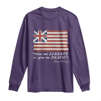 Funny Give Me Liberty Or Give Me Death Long Sleeve Shirt Patrick Henry Quote Grand Union Flag - Wonder Print Shop