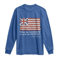 Funny Give Me Liberty Or Give Me Death Long Sleeve Shirt Patrick Henry Quote Grand Union Flag - Wonder Print Shop