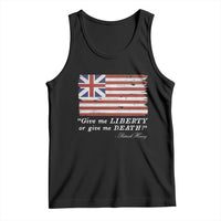 Funny Give Me Liberty Or Give Me Death Tank Top Patrick Henry Quote Grand Union Flag - Wonder Print Shop