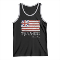 Funny Give Me Liberty Or Give Me Death Tank Top Patrick Henry Quote Grand Union Flag - Wonder Print Shop