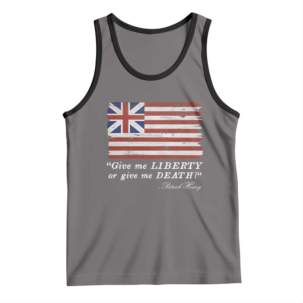 Funny Give Me Liberty Or Give Me Death Tank Top Patrick Henry Quote Grand Union Flag - Wonder Print Shop