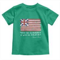 Funny Give Me Liberty Or Give Me Death Toddler T Shirt Patrick Henry Quote Grand Union Flag - Wonder Print Shop