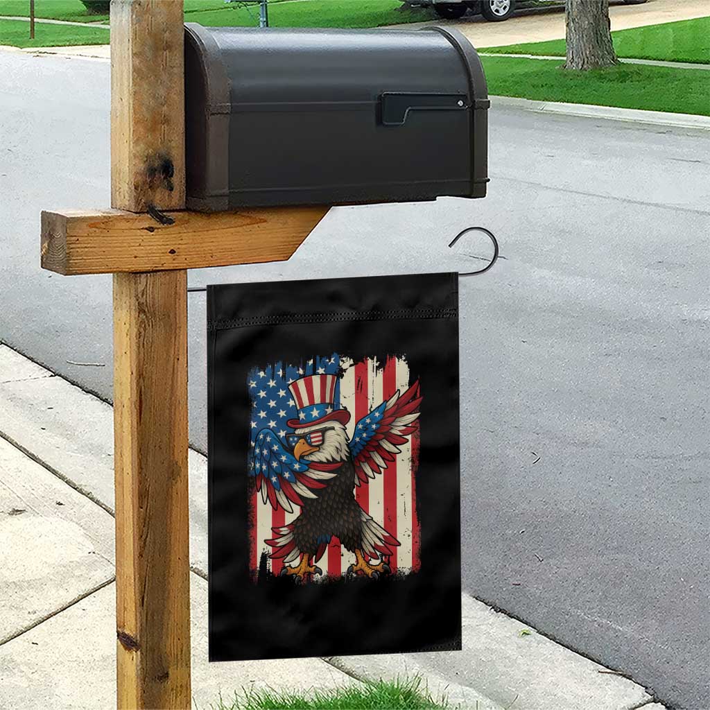 Funny Patriotic Dabbing American Flag Bald Eagle 4th Of July Garden Flag - Wonder Print Shop