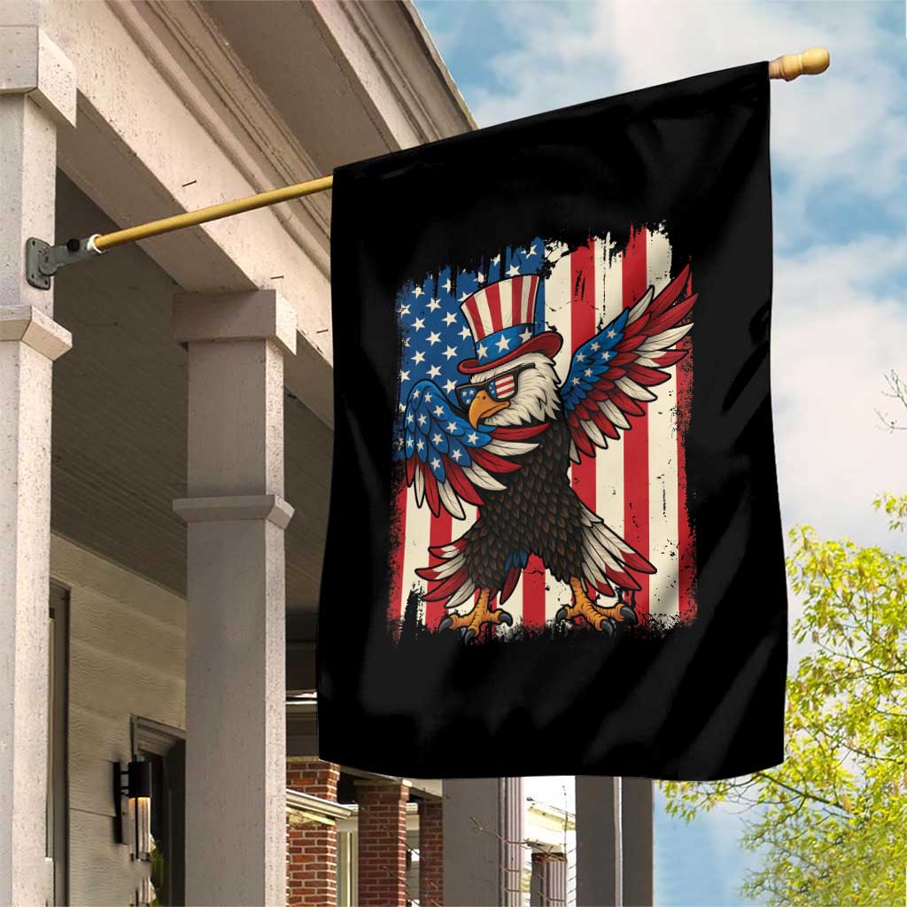 Funny Patriotic Dabbing American Flag Bald Eagle 4th Of July Garden Flag - Wonder Print Shop