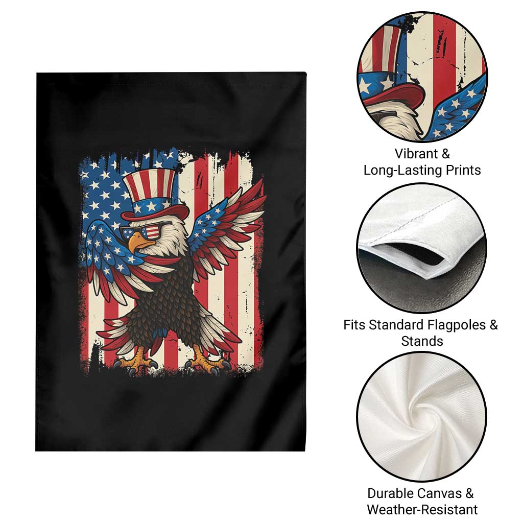 Funny Patriotic Dabbing American Flag Bald Eagle 4th Of July Garden Flag - Wonder Print Shop