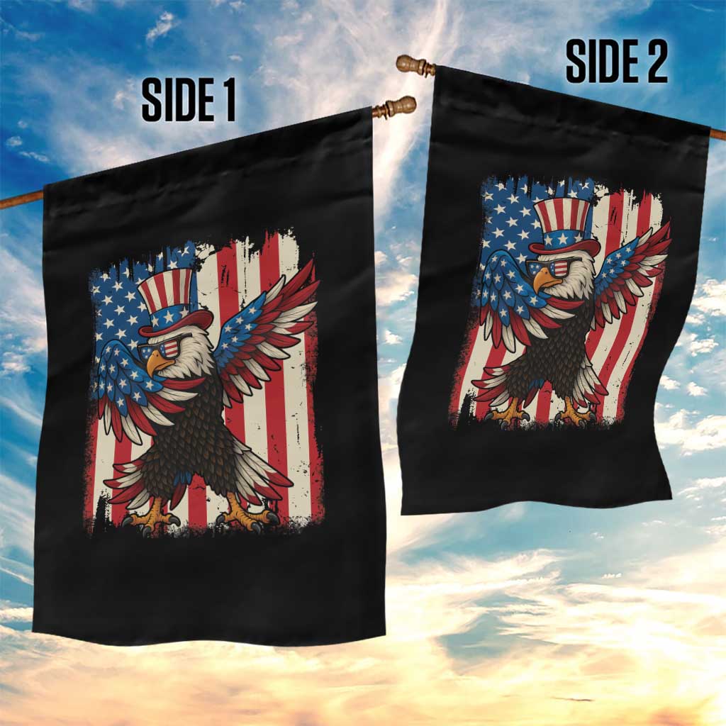 Funny Patriotic Dabbing American Flag Bald Eagle 4th Of July Garden Flag - Wonder Print Shop