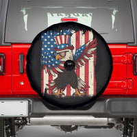 Funny Patriotic Dabbing American Flag Bald Eagle 4th Of July Spare Tire Cover - Wonder Print Shop
