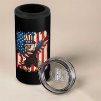 Funny Patriotic Dabbing American Flag Bald Eagle 4th Of July 4 in 1 Can Cooler Tumbler - Wonder Print Shop