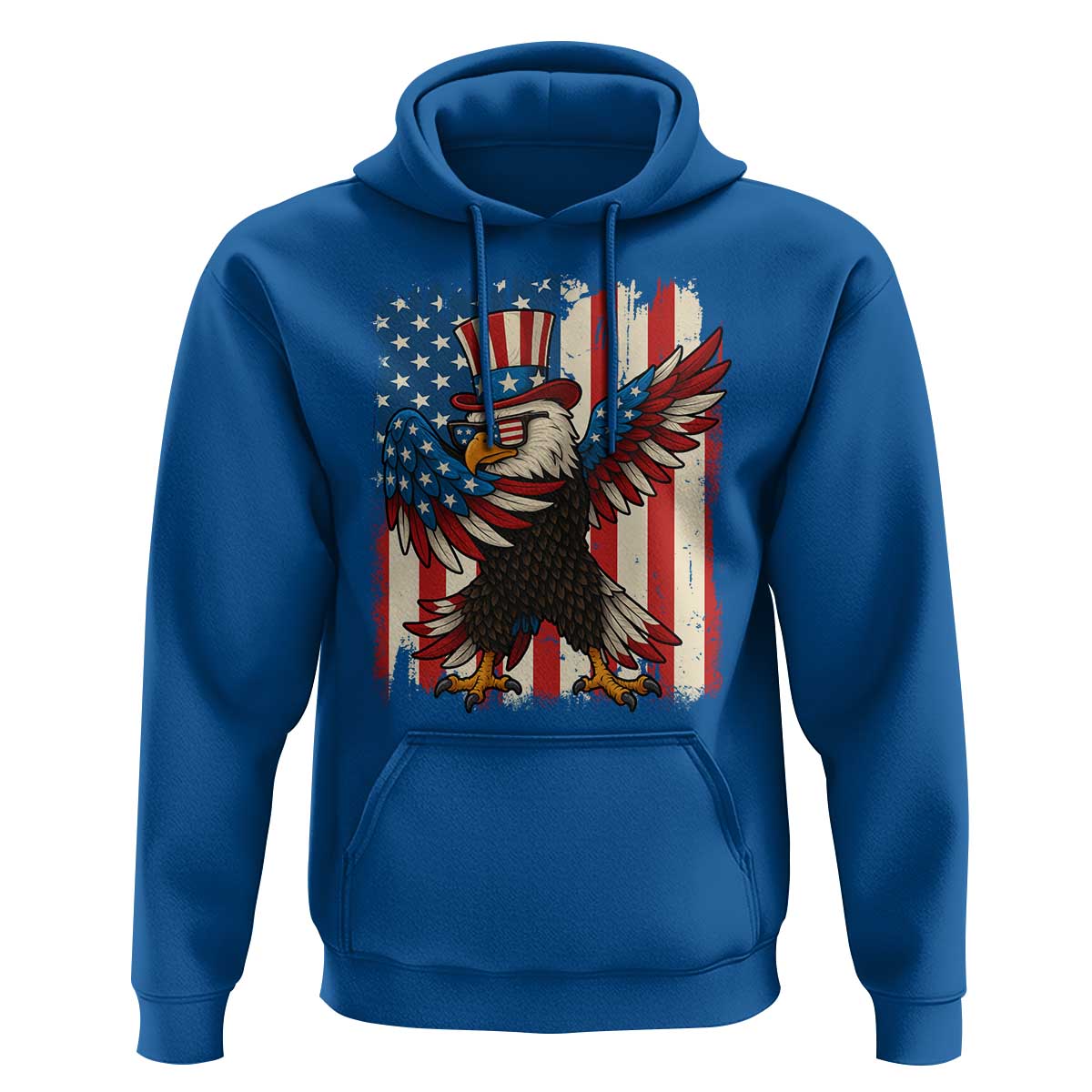 Funny Patriotic Dabbing American Flag Bald Eagle 4th Of July Hoodie - Wonder Print Shop