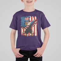 Funny Patriotic Dabbing American Flag Bald Eagle 4th Of July T Shirt For Kid - Wonder Print Shop