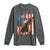 Funny Patriotic Dabbing American Flag Bald Eagle 4th Of July Long Sleeve Shirt - Wonder Print Shop