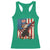 Funny Patriotic Dabbing American Flag Bald Eagle 4th Of July Racerback Tank Top - Wonder Print Shop