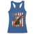 Funny Patriotic Dabbing American Flag Bald Eagle 4th Of July Racerback Tank Top - Wonder Print Shop