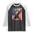 Funny Patriotic Dabbing American Flag Bald Eagle 4th Of July Raglan Shirt - Wonder Print Shop