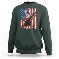 Funny Patriotic Dabbing American Flag Bald Eagle 4th Of July Sweatshirt - Wonder Print Shop