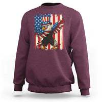 Funny Patriotic Dabbing American Flag Bald Eagle 4th Of July Sweatshirt - Wonder Print Shop