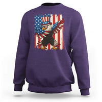 Funny Patriotic Dabbing American Flag Bald Eagle 4th Of July Sweatshirt - Wonder Print Shop