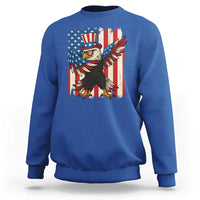 Funny Patriotic Dabbing American Flag Bald Eagle 4th Of July Sweatshirt - Wonder Print Shop