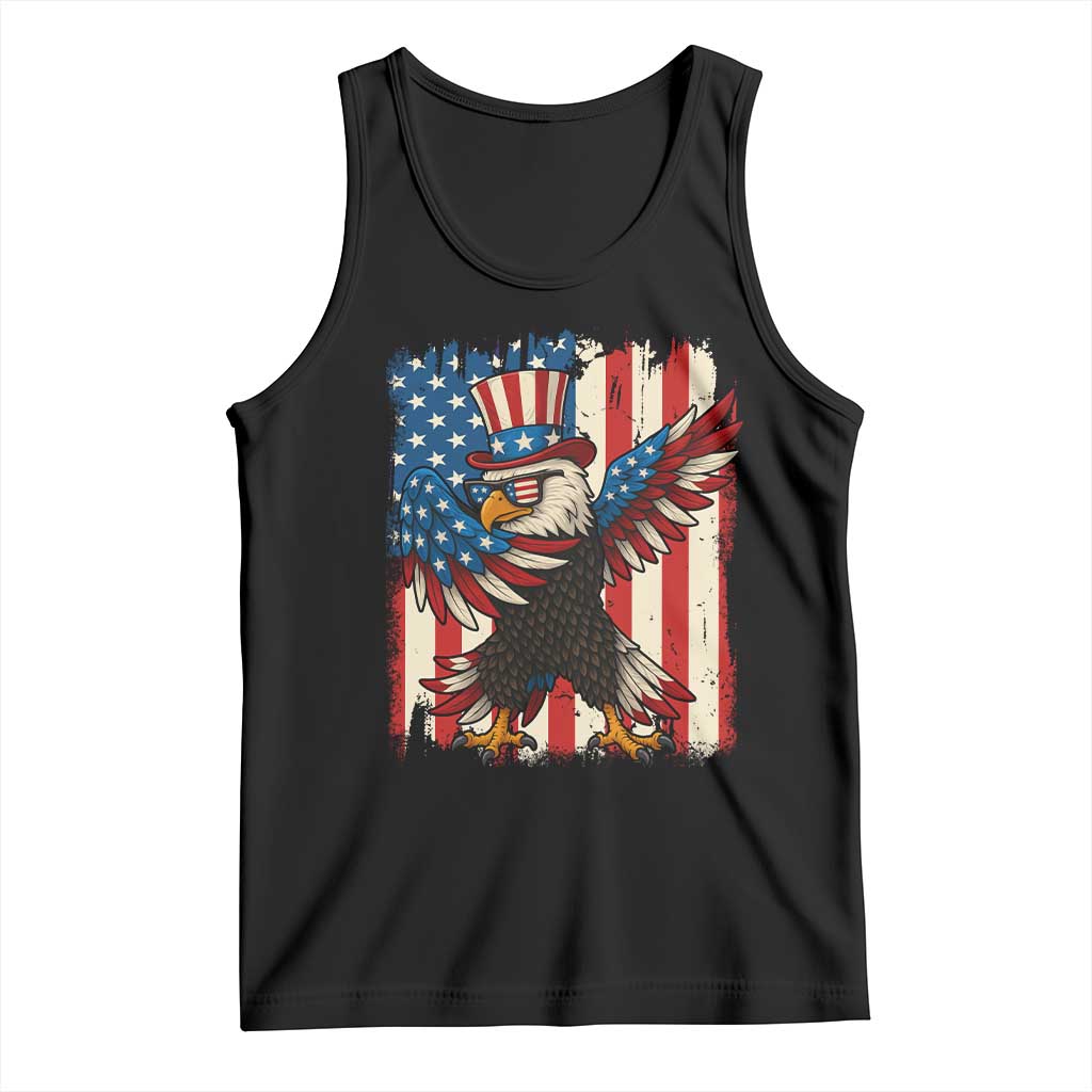 Funny Patriotic Dabbing American Flag Bald Eagle 4th Of July Tank Top - Wonder Print Shop