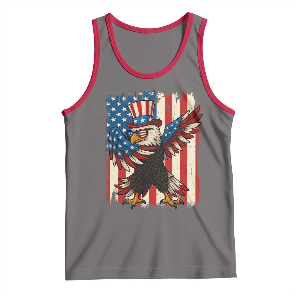 Funny Patriotic Dabbing American Flag Bald Eagle 4th Of July Tank Top - Wonder Print Shop