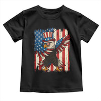 Funny Patriotic Dabbing American Flag Bald Eagle 4th Of July Toddler T Shirt - Wonder Print Shop