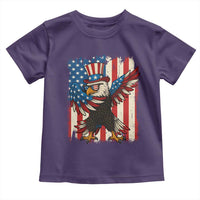 Funny Patriotic Dabbing American Flag Bald Eagle 4th Of July Toddler T Shirt - Wonder Print Shop