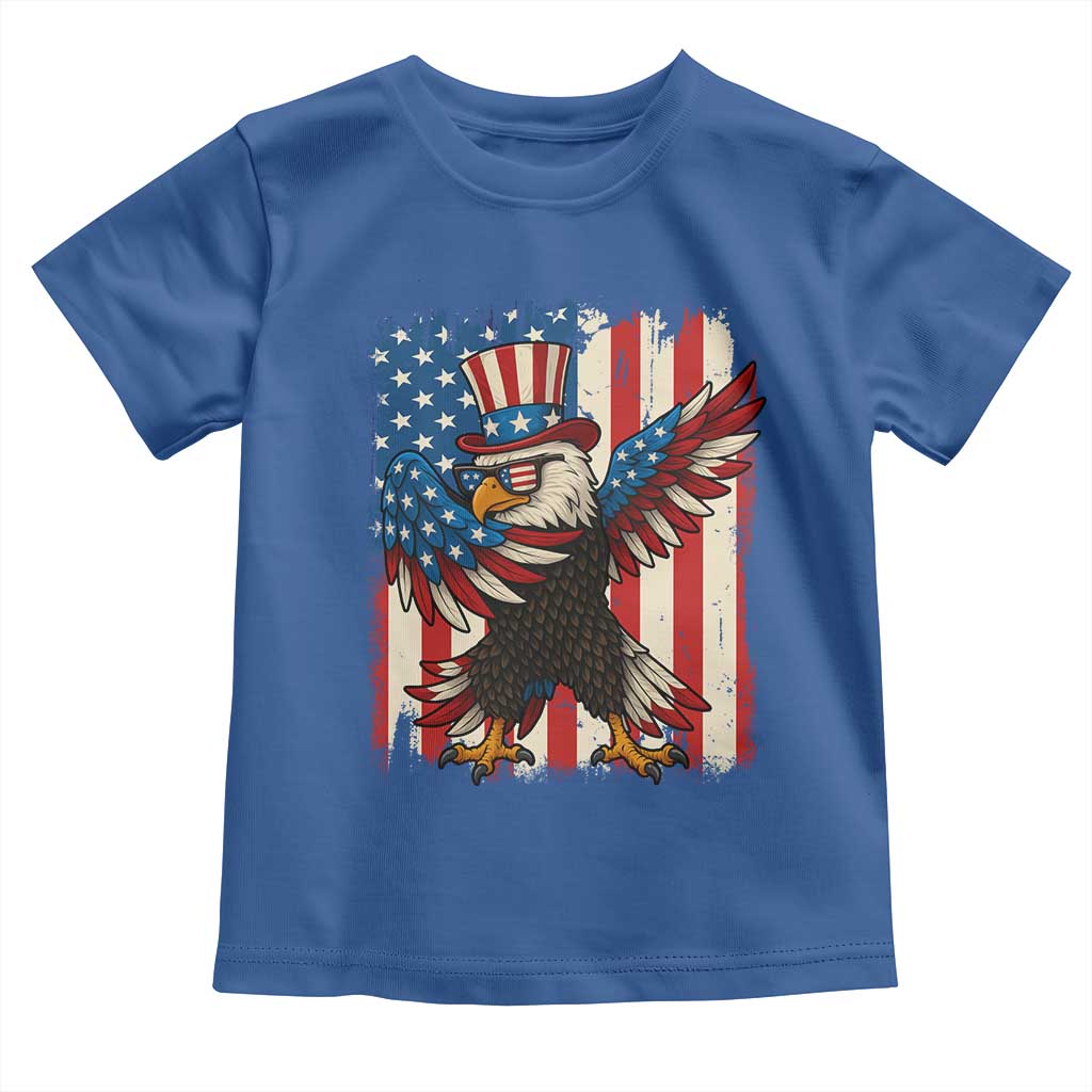 Funny Patriotic Dabbing American Flag Bald Eagle 4th Of July Toddler T Shirt - Wonder Print Shop