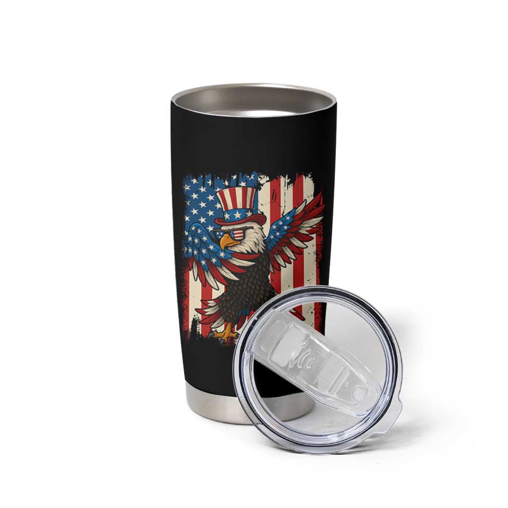 Funny Patriotic Dabbing American Flag Bald Eagle 4th Of July Tumbler Cup - Wonder Print Shop