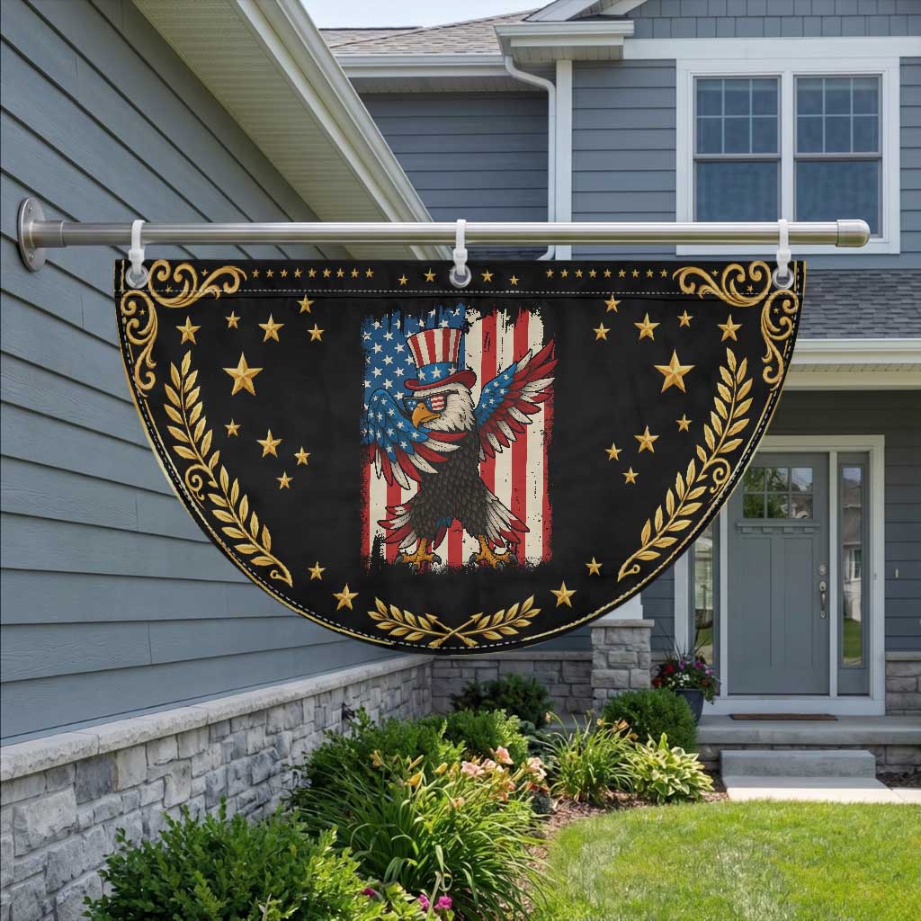 Funny Dabbing American Flag Bald Eagle 4th Of July Patriotic Fan Flag
