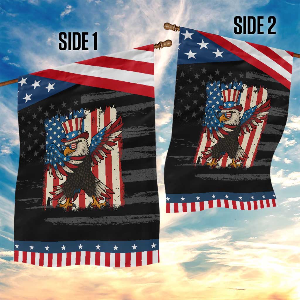 Funny Patriotic Dabbing American Flag Bald Eagle 4th Of July Garden Flag