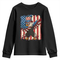 Funny Patriotic Dabbing American Flag Bald Eagle 4th Of July Youth Sweatshirt - Wonder Print Shop
