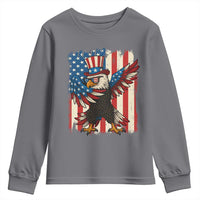 Funny Patriotic Dabbing American Flag Bald Eagle 4th Of July Youth Sweatshirt - Wonder Print Shop