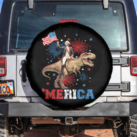 Funny George Washington Riding a Tyrannosaurus Rex 'Merica Spare Tire Cover American Flag - Wonder Print Shop