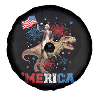 Funny George Washington Riding a Tyrannosaurus Rex 'Merica Spare Tire Cover American Flag - Wonder Print Shop