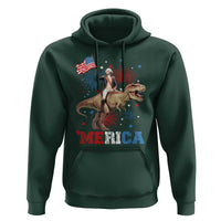 Funny George Washington Riding a Tyrannosaurus Rex 'Merica Hoodie American Flag - Wonder Print Shop