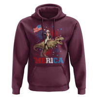 Funny George Washington Riding a Tyrannosaurus Rex 'Merica Hoodie American Flag - Wonder Print Shop