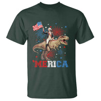 Funny George Washington Riding a Tyrannosaurus Rex 'Merica T Shirt American Flag - Wonder Print Shop