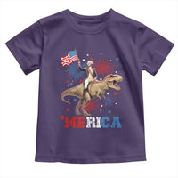 Funny George Washington Riding a Tyrannosaurus Rex 'Merica Toddler T Shirt American Flag - Wonder Print Shop