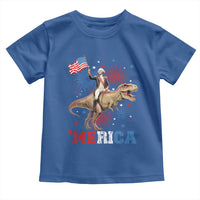 Funny George Washington Riding a Tyrannosaurus Rex 'Merica Toddler T Shirt American Flag - Wonder Print Shop