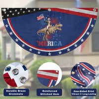 Funny George Washington Riding a Tyrannosaurus Rex 'Merica Patriotic Fan Flag American Flag