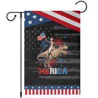 Funny George Washington Riding a Tyrannosaurus Rex 'Merica Patriotic Garden Flag American Flag