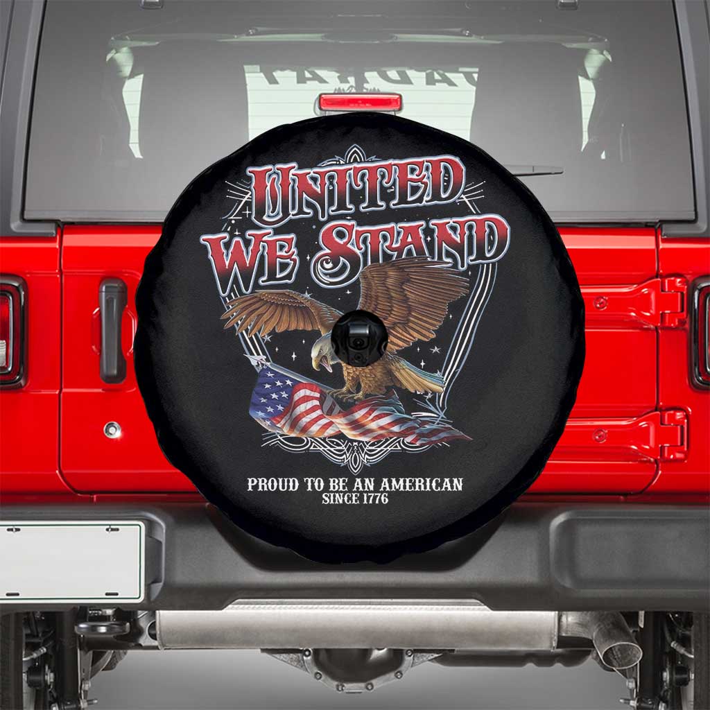 United We Stand Proud To Be An American Since 1776 Spare Tire Cover Patriotic USA Flag Eagle - Wonder Print Shop
