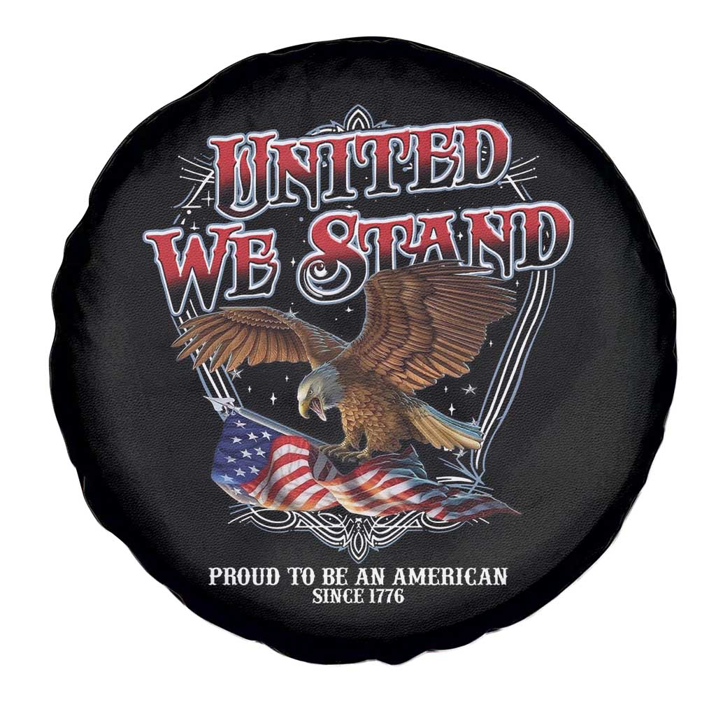 United We Stand Proud To Be An American Since 1776 Spare Tire Cover Patriotic USA Flag Eagle - Wonder Print Shop