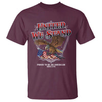 United We Stand Proud To Be An American Since 1776 T Shirt Patriotic USA Flag Eagle - Wonder Print Shop
