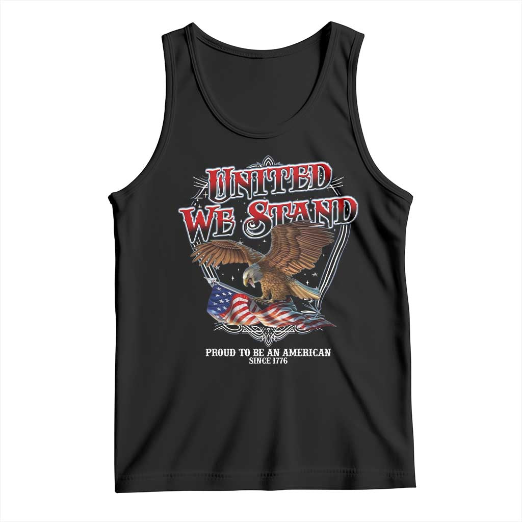 United We Stand Proud To Be An American Since 1776 Tank Top Patriotic USA Flag Eagle - Wonder Print Shop