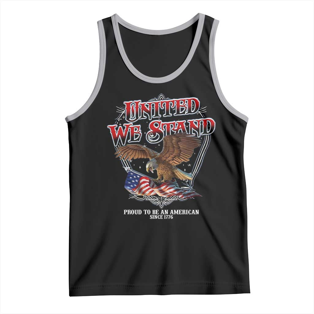 United We Stand Proud To Be An American Since 1776 Tank Top Patriotic USA Flag Eagle - Wonder Print Shop