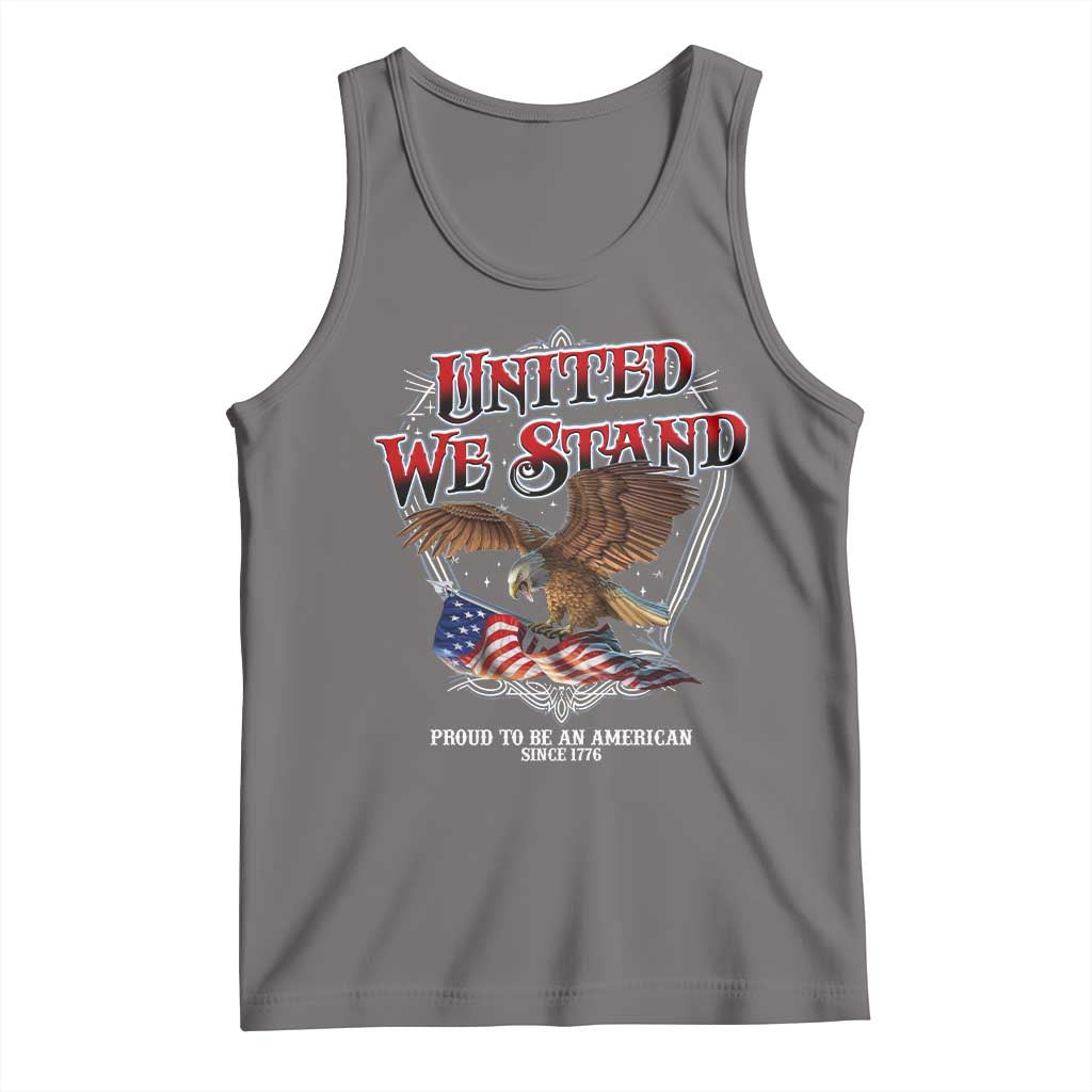 United We Stand Proud To Be An American Since 1776 Tank Top Patriotic USA Flag Eagle - Wonder Print Shop