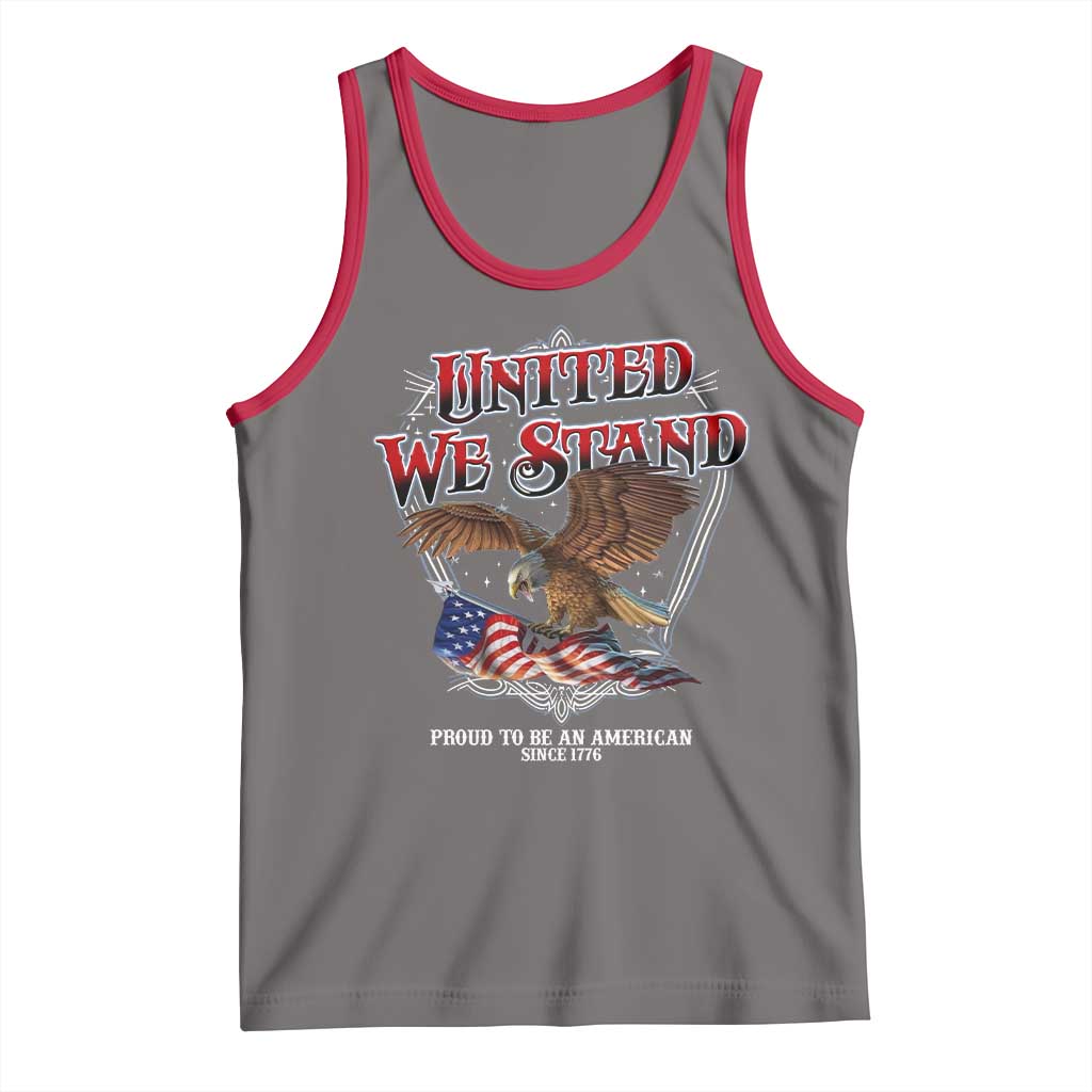 United We Stand Proud To Be An American Since 1776 Tank Top Patriotic USA Flag Eagle - Wonder Print Shop
