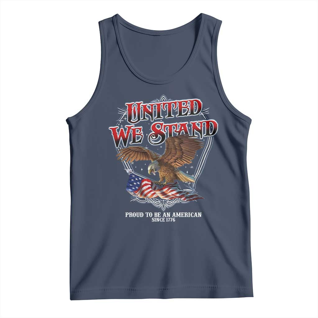 United We Stand Proud To Be An American Since 1776 Tank Top Patriotic USA Flag Eagle - Wonder Print Shop